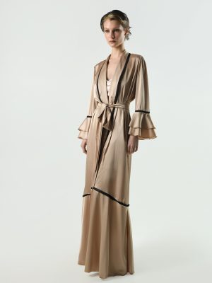 Romantic Jacquard Slip Dress with Robe Pants Casual Pajama 3 Pcs Set –  FloraShe